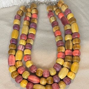 Sassy Jones Yellow and Purple Beaded Necklace